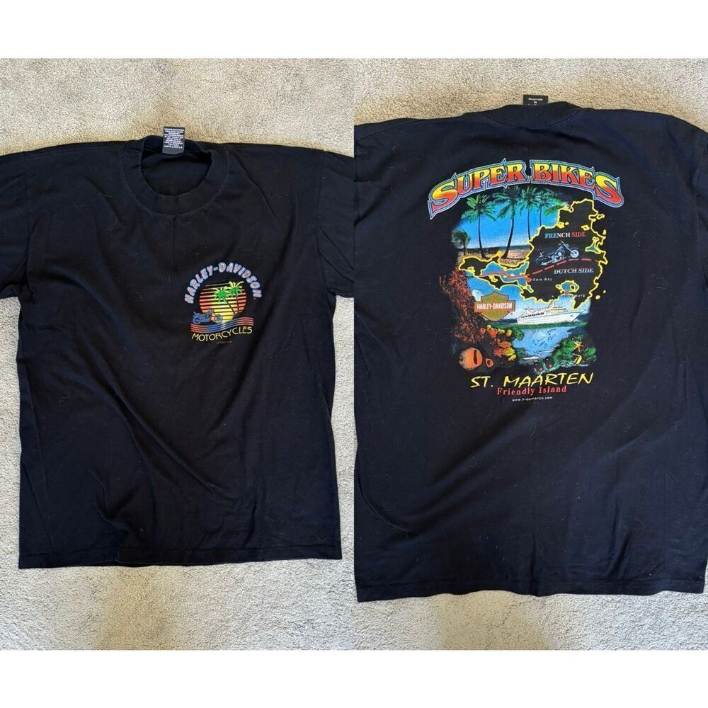 Mens HARLEY DAVIDSON MOTOR CYCLES St. MAARTEN Med B49